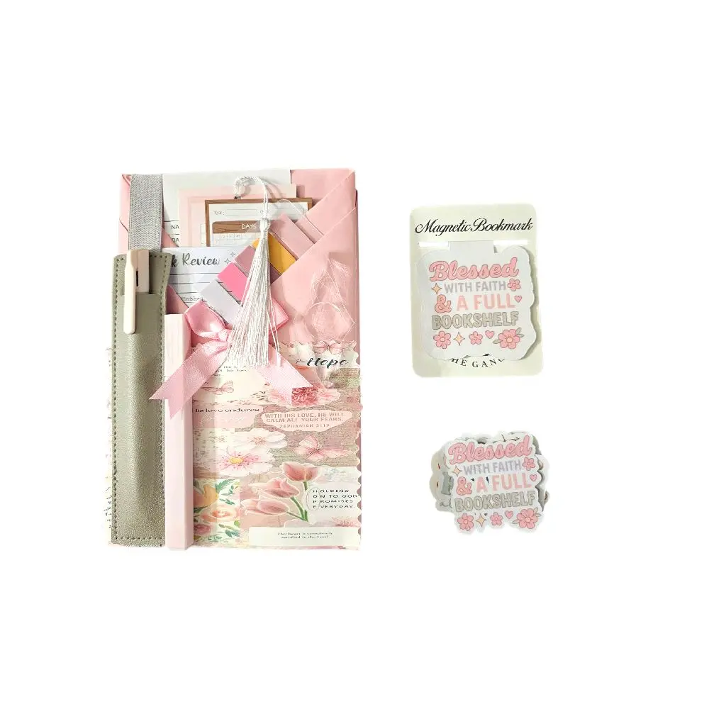 Christian Blind Date With A Book Box Regular Edition - Unisex Literature Gift Set With Pocket, Hardcover/Paperback Book, Socks, Acrylic Hair Accessories, 16oz Glass Cup With Straw, Stickers, Magnetic Bookmark, Canvas Pouch, Bookish Goodies, Adult, Multipl