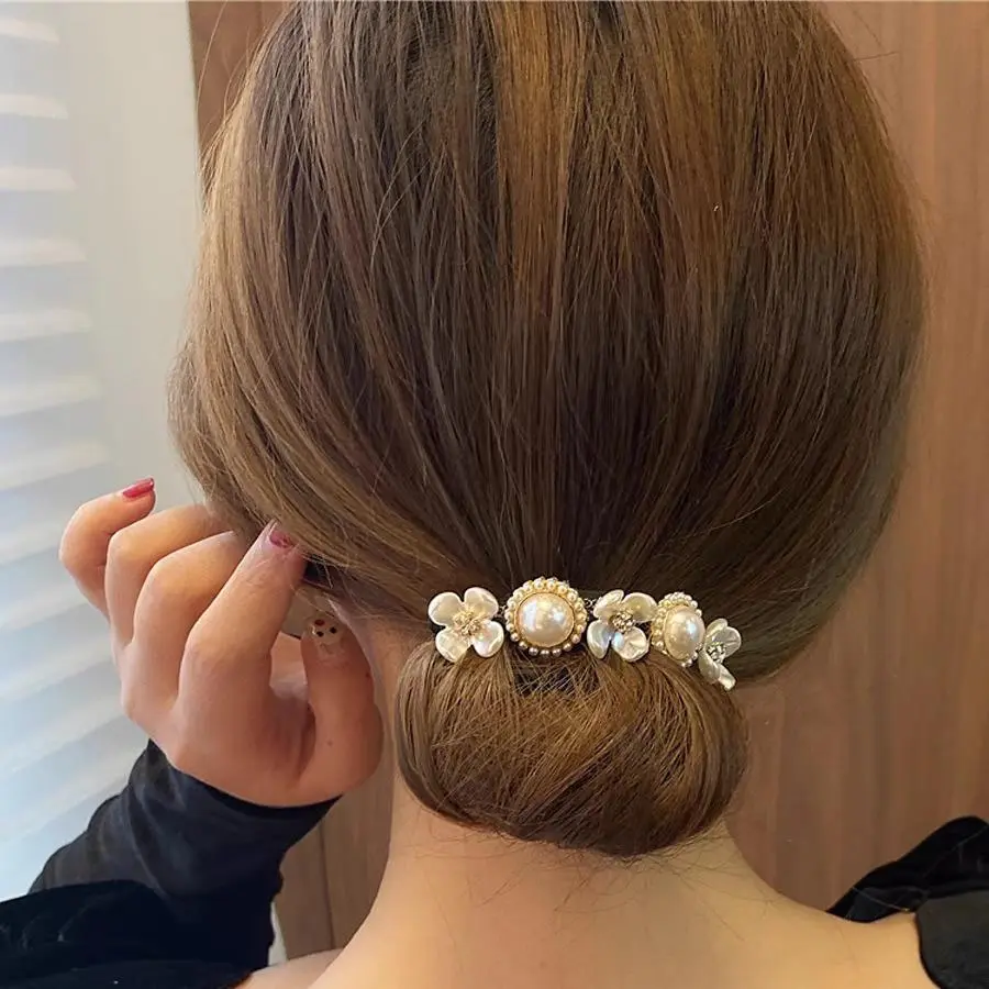 Coil stick gods flower styling pearlizer female fluffy hair volume less curly hair clip headband,Gifts For Her