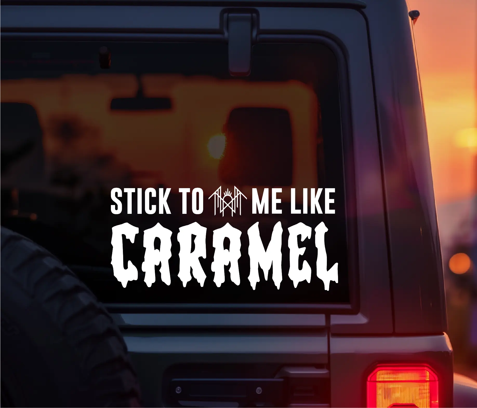 Sleep Token "Stick to Me Like Caramel" Vinyl Decal – Inspired by Lyrics from Caramel on Even In Arcadia – Aesthetic Sticker for Cars, Laptops, Journals – Perfect for Alt Girls, Band Fans, Dark Music Lovers & Emotional Aesthetics