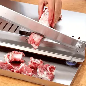 Stainless Steel Manual Meat Slicer, Meat Slicer Machine, Fruit Vegetable Slicer, Meat Vegetable Cutter, Durable Kitchen Tool for Frozen Beef, Vegetables, and Bones, Kitchen Gadgets, Utensils