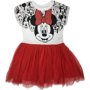 Disney Minnie Mouse Girls' Short Sleeve Tutu Dress Toddler to Big Kid