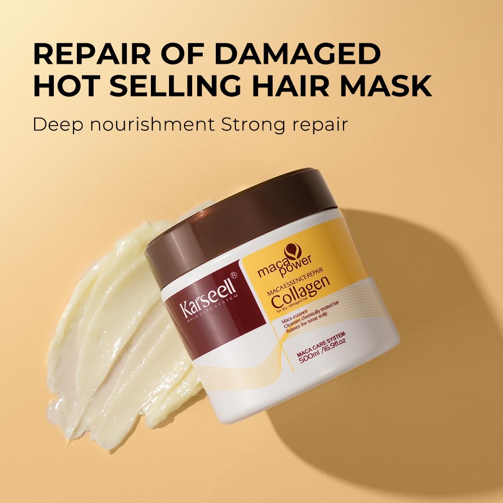 Karseell Collagen Hair Care Deep Moisturizing Mask + Argan Oil Treatment Set for All Hair Types 16.9 fl oz + 1.69 fl oz Haircare Repair Smooth Conditioner Hydrate Hydrating Karseell Collagen Hair Care Deep Moisturizing Mask + Argan Oil Treatment Set for All Hair Types 16.9 fl oz + 1.69 fl oz Haircare Repair Smooth Conditioner Hydrate Hydrating