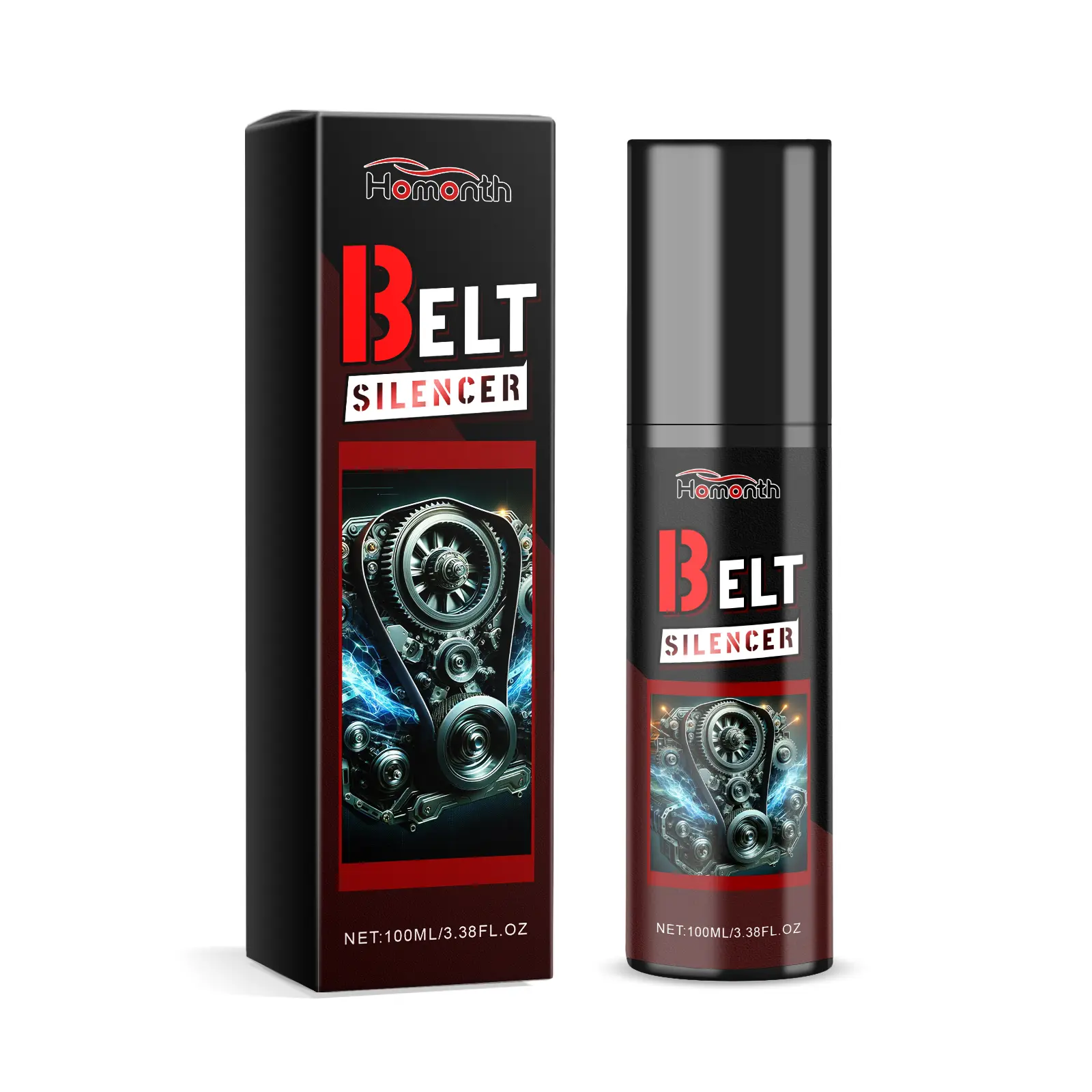 100ml Car Belt Noise Spray - Automotive Belt Spray- Anti-Age Friction Reducer, Prolongs Belt Life Spray- Dressing | Automobile Engine Belt Silencer, Anti Age Belt Life Protective Friction Reducer stuff Short Handle Foam Cannon for Wash