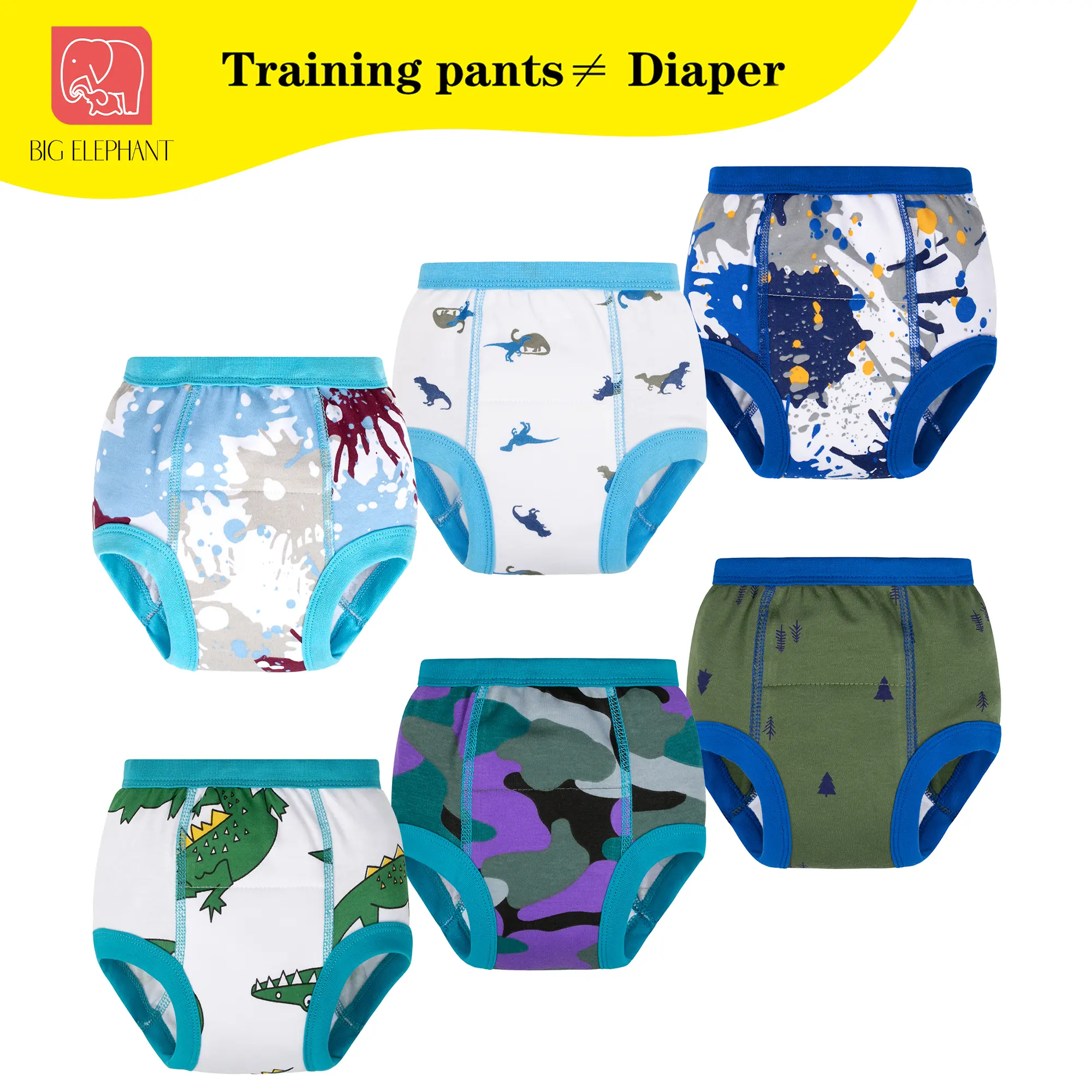 Baby 6 Packs Toddler Training Pants for Boys Girls-Cozy, Fun Designs, 100% Cotton for Easy Toilet Training Reusable Children's Training Pants 12M-4T