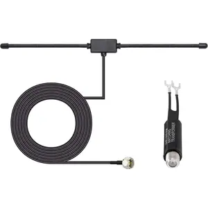 75 Ohm 300 Ohm FM T Shape Dipole Antenna for Indoor Digital HD Radio Table Top FM Radio Home Stereo Receiver AV Audio Video Home Theater Receiver HDTV TV Tuner