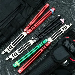 Three Different Colors Training Throwing Knives Unsharpened, 440C Blade Aluminum Alloy Handle, Outdoor Camping Fishing Portable Tool Gift Portable Multipurpose Knives