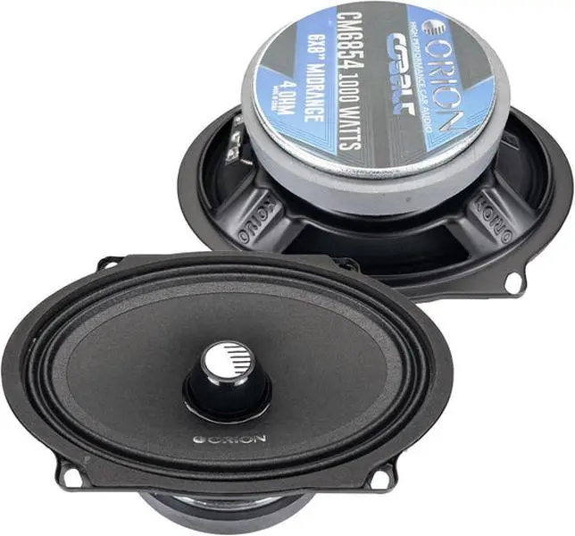 ORION CM6854 High Efficiency Car Audio Speaker System - 4-Ohm Hifi Mid-Range Loudspeaker, 250W RMS/1000W MAX, 5x7/6x8" Midrange Bullet Compatible, Non-Pressed Paper Cone, Heavy-Gauged Stamped Steel Frame, High Power Handling, Vibration & Resonance Reducer
