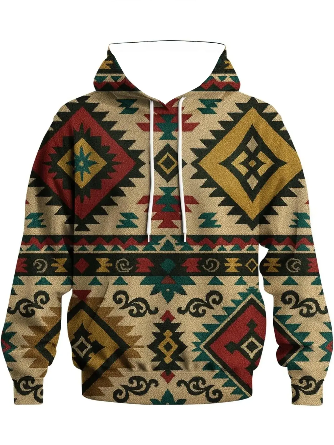 A long-sleeved hooded Casual sweater with a funny Aztec pattern Sweatshirts