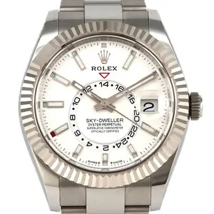 Pre-owned ROLEX Stainless Small Leather Goods Sky Dweller Steel White Gold Automatic