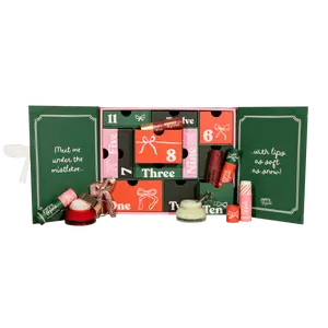 Poppy & Pout Advent Calendar Gift Set - Limited Edition Lip Balms, Masks, Scrubs & Tints for Holiday Season - Smooth & Hydrating Lip Care Products