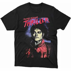 [Graphic Tee]Michael Jackson Vintage Graphic Tee, Retro Halftone MJ Print T-Shirt, King of Pop Fan Shirt, Short Sleeve Casual Unisex Tee, Music Lover Gift, 80s 90s Concert Inspired Style, Trendy Pop Icon Apparel for Men & Women