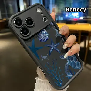 Deep Blue Sea Case for iPhone 17 Pro Max 16 Plus 15 14 13 12 11 Air E Shockproof Full Camera Protection Durable slim Silicone Cover