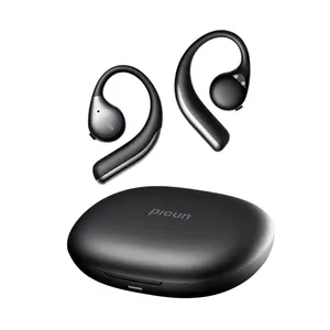 Picun T61 Wireless Bone Conduction Headphones, OWS Open Ear Earbuds with Earhooks, Bluetooth 5.4, Deep Bass, Lightweight & Sturdy, 25Hrs Playtime, IPX6 Waterproof, for Cycling Yoga Gym Workouts Audio