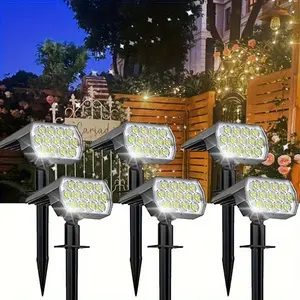 Flower Dance 2/4/6 pcs Solar Spotlight 6500K LED Outdoor Landscape Light Waterproof Safety Wall Lamps for Sidewalks Courtyards Gardens Driveways