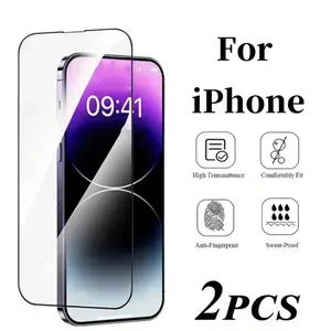 Shatterproof Screen Protector 2pcs Tempered Glass Screen Protector for iPhone 17/Air/11/12/13/14/15/16/16e/Plus/Pro/Pro Max/XR/Xs Max Series Scratch-Resistant, Shatterproof, Fingerprint Resistant, Sweatproof, High Transparency Comfortable Fit