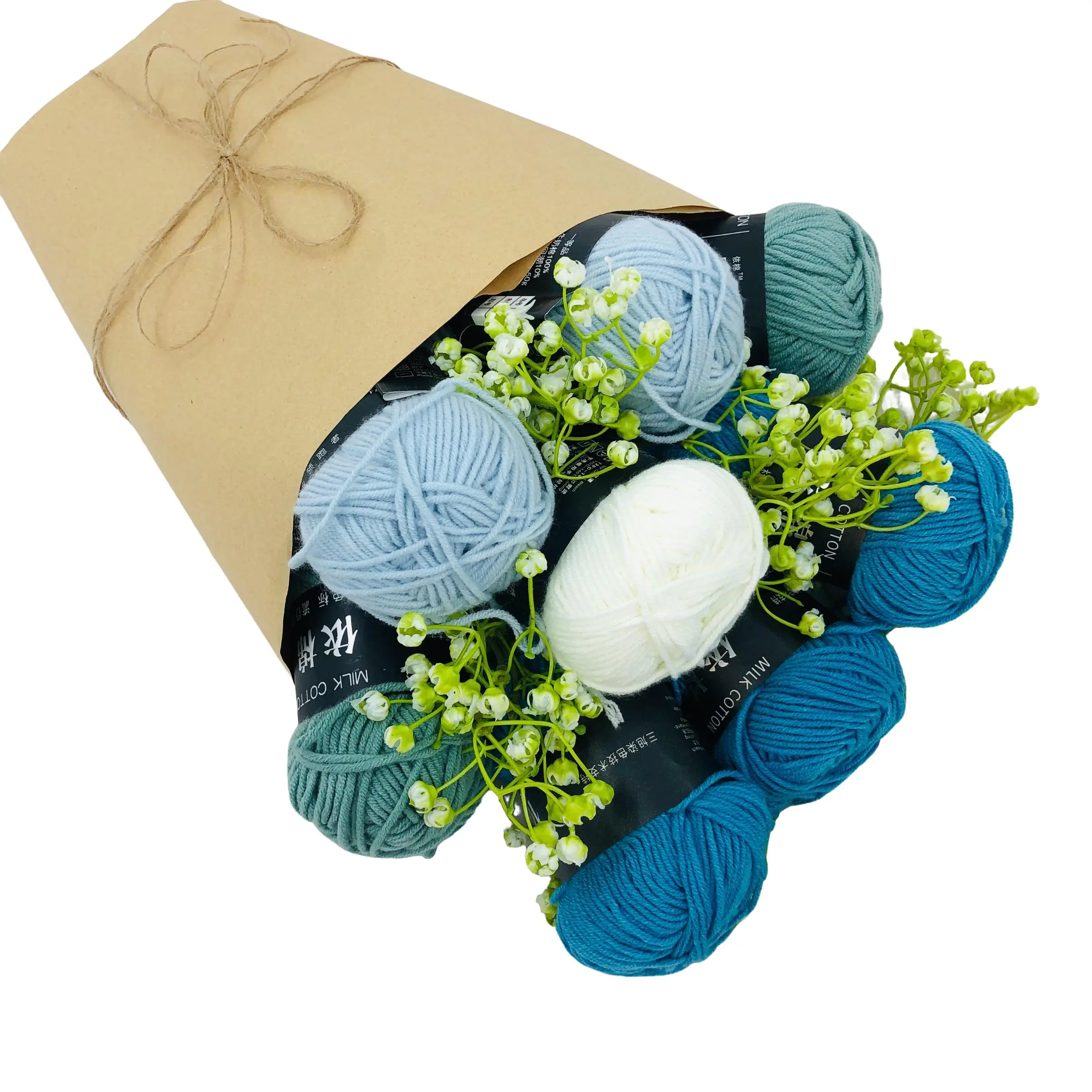 Yarn Bouquet Gift Anniversary Present with Packaging, Knit Doll Flowers Scarf DIY Christmas Thanksgiving Decorations, Wedding Gift