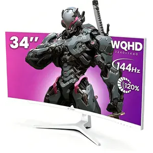 CRUA 34" Curved 165/144Hz Gaming Monitor, WQHD 3440x1440  1500R Ultrawide, FreeSync, 120% sRGB, HDMI 2.0/DP 1.4, Tilt Adjustable