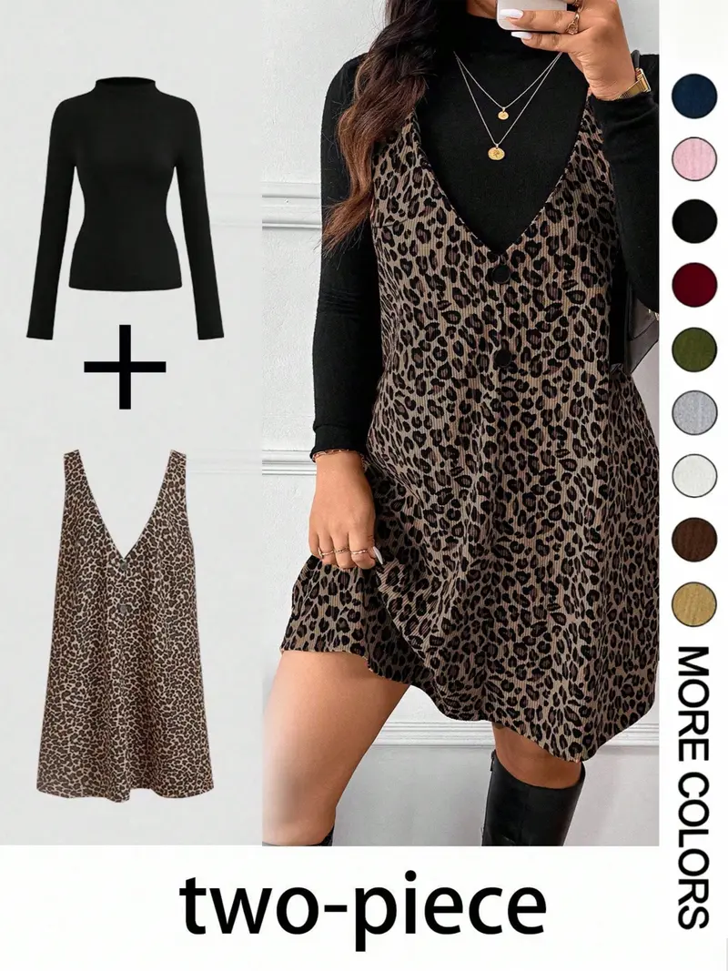 leopard print dress with black top underneath Birdie Dress – Retrofete