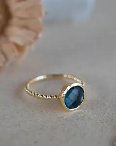 Tessy Ring * Iolite hydro * Gold Plated * BJR338