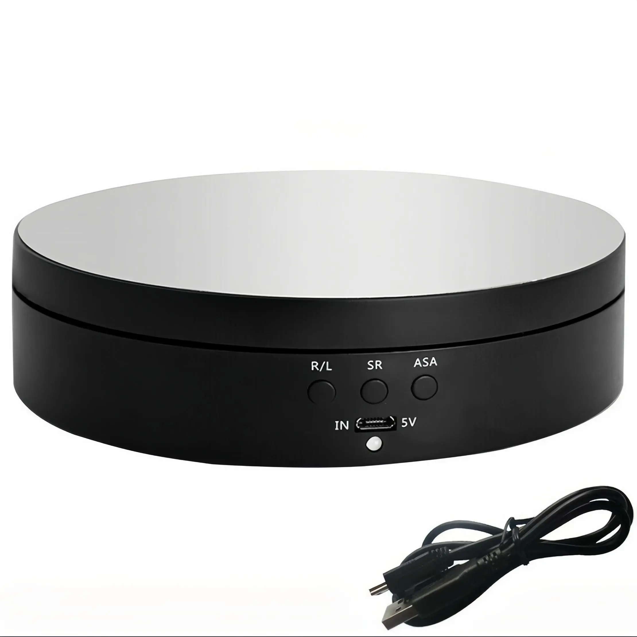 360° Electric Motorized Rotating Display Stand for Jewelry Photography Black Model