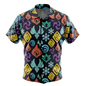 Elemental Visions Genshin Impact Hawaiian Shirt | Cool Summer Anime Vibes for Men & Fans