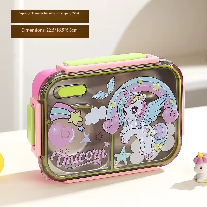Unicorn-Themed Lunch Box for Girls, Insulated, Leak-Proof Food Container for School Use