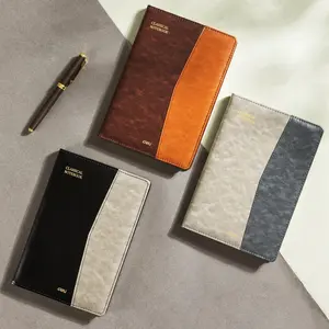 Vintage Leather Book Cover Set of 3, Business Notebook A5, 96 Pages, Office School Supplies, Retro Design, Durable Protection