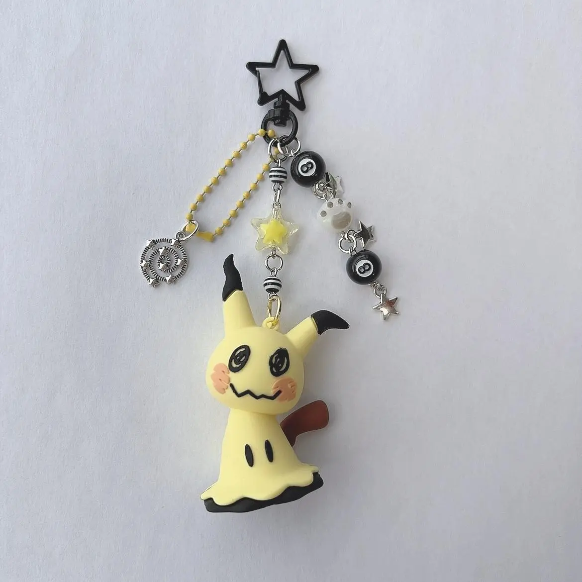 Whimsical Mimikyu Silicone Keychain - Anime Bag Charm & Keyring, Stress Relief Toy, Ideal Cosplay Accessory & Sweet Gift for Women, Perfect for Anime Fans