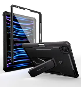 DEXNOR Tablet Casing for iPad Pro 12.9 in (6th/5th/4th Gen, 2022/2021/2020) - Heavy-Duty Shockproof Dual-Layer Full-Body TPU Bumper Protection Accessory with Built-in Screen Protector, Kickstand, Pen Holder, Handheld Design