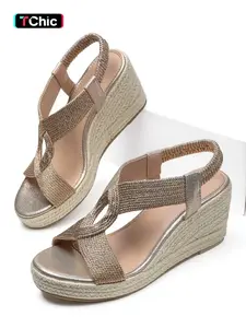 Women's Summer Essential Espadrilles, Rope Wedge Sandals, Bohemian Sandals, Elegant Height Increase, Comfortable Non-Slip Sole, All Seasons