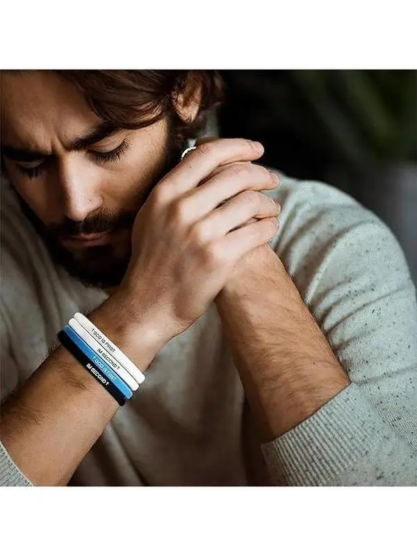 Sports Silicone Wristband - Christian “God Is First, I’m Second” Faith Wristband, Inspirational Bible Message Bracelet for Men and Women, Religious Gift
