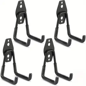 Garage Hooks Set, Wall Mounted Utility Hooks, Small Square Hooks for Tools Ladders Ropes Storage Organization