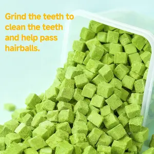 Freeze-Dried Cat Grass Treats with Premium Gourmet Blend Chicken Breast Formula 2.47 oz Natural Hairbal Control & Gut Health Support for Cats Chews cat grass treat