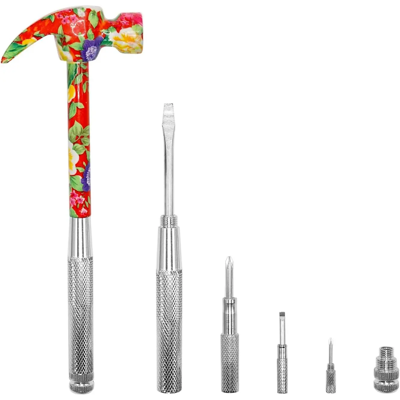 6 in 1 Multifunctional Floral Hammer &  Tool for Christmas, Birthday, Valentine's Day   (Red)