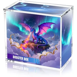 5mm Acrylic Stackable Display Box, Transparent Magnetic Closure, Ideal for Trading Cards, Collectibles, Sports Memorabilia, Trading Card Storage