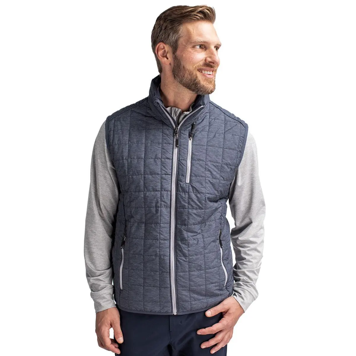 Cutter & Buck Rainier PrimaLoft® Mens Big and Tall Eco Insulated Full Zip Puffer Vest