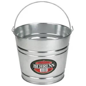 212 MAIN 8 Qt Round Galvanized Steel Water Pail - Portable Outdoor Bucket, Steel Sheet Construction Household Washing Bucket, Baby Furniture Accessory, Home Decor Item