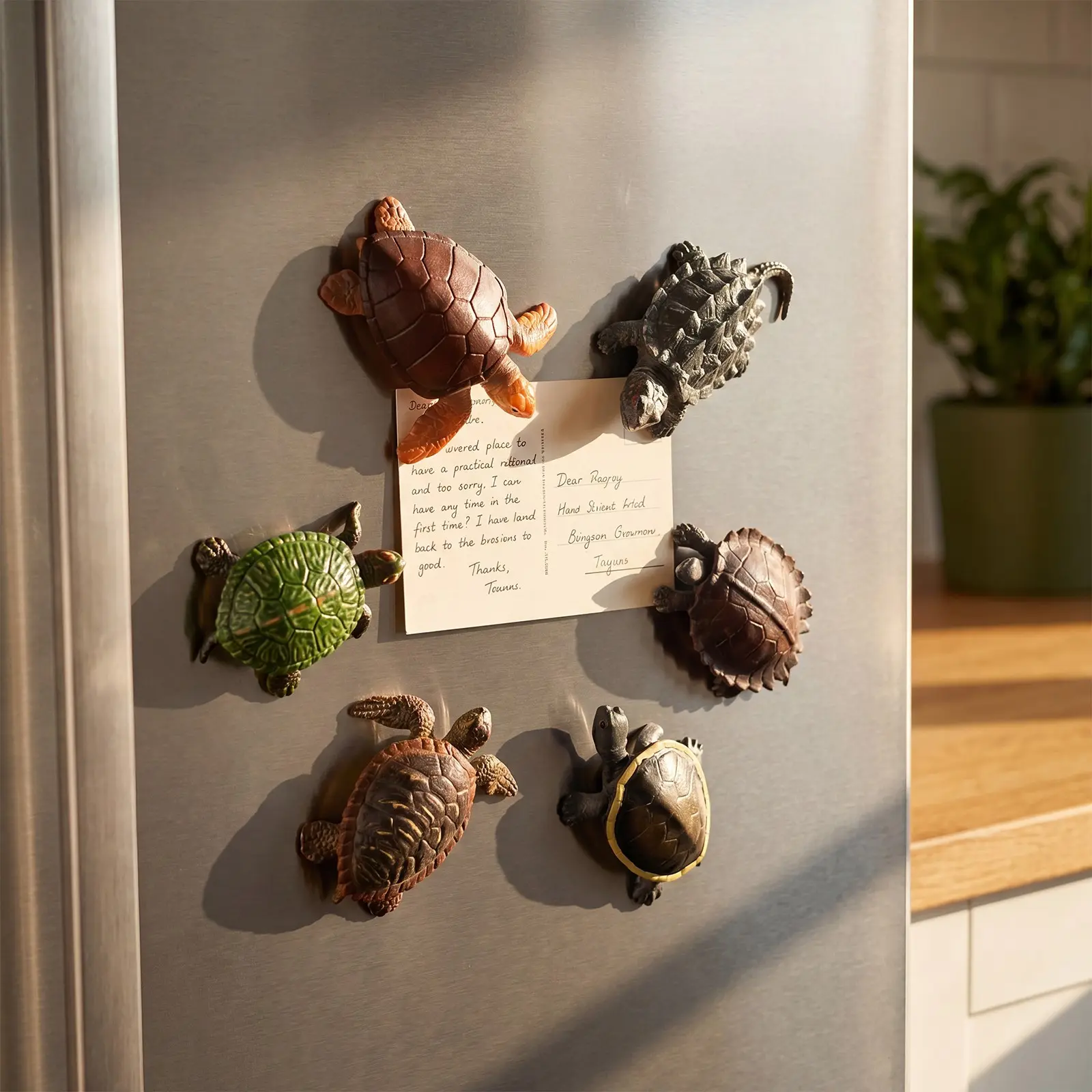 6 Turtle Refrigerator Magnets Set, Sea Turtle Fridge Magnets for Whiteboards, Office and Classroom Accessories, Kitchen and Locker Decor, Refrigerator Decorating Magnet Decoration