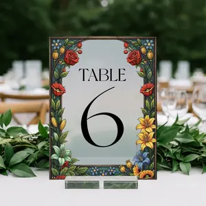 Wedding Table Numbers, Floral Wedding Table Sign