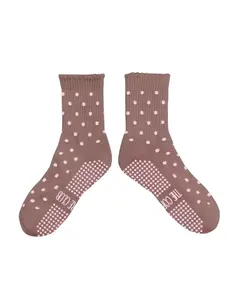 TCC Brown & Pink Polka Dot Grippy Socks | Pilates & Barre Essentials