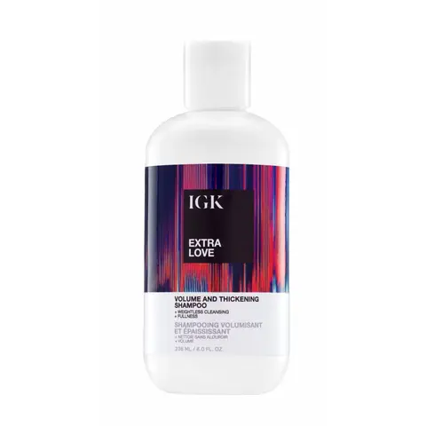 IGK EXTRA LOVE Volume & Thickening Shampoo | Lightweight + Supports Scalp + Balance Oil | Vegan + Cruelty Free | 8 Oz