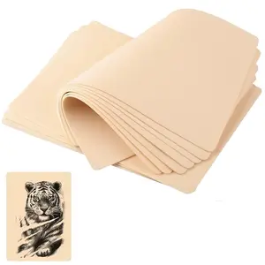 Premium Tattoo Training Kit, Blank Tattoo Practice Skin, 5Pcs Double-Sided Fake Skin Tattoo Skin for Practicing, 8*6 in Soft Practice Skin for Beginners & Pros, Makeup Practice Supplies, Portable & Reusable for DIY Tattoo Artists