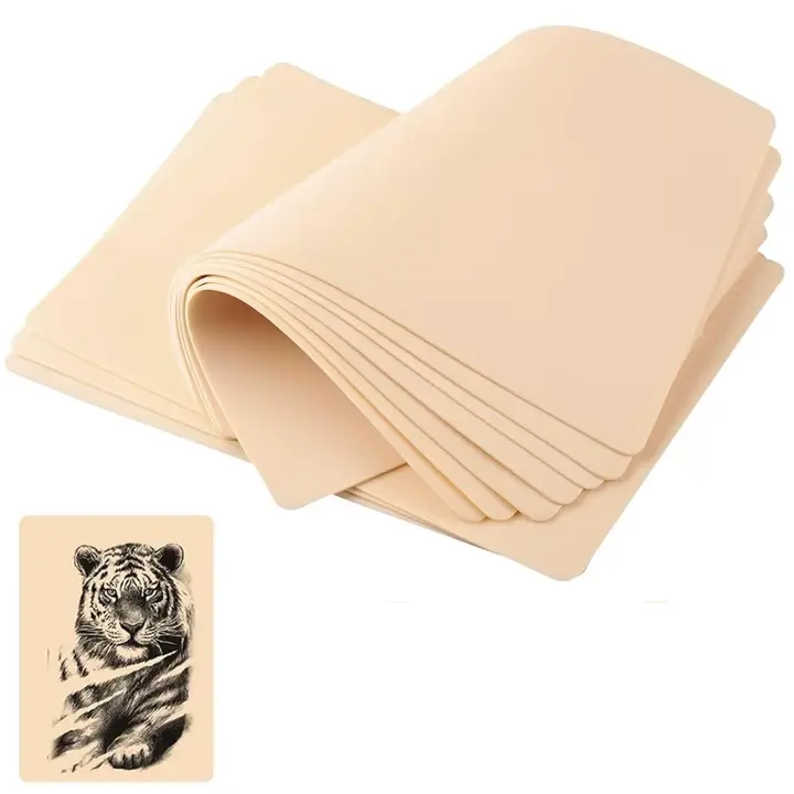 Premium Tattoo Training Kit, Blank Tattoo Practice Skin, 5Pcs Double-Sided Fake Skin Tattoo Skin for Practicing, 8*6 in Soft Practice Skin for Beginners & Pros, Makeup Practice Supplies, Portable & Reusable for DIY Tattoo Artists