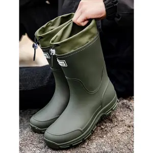 High-quality non-slip rain boots for men and women with cuffs, waterproof kitchen shoes, gardening shoes, motorcycle boots, fishing shoes, and outdoor men’s shoes