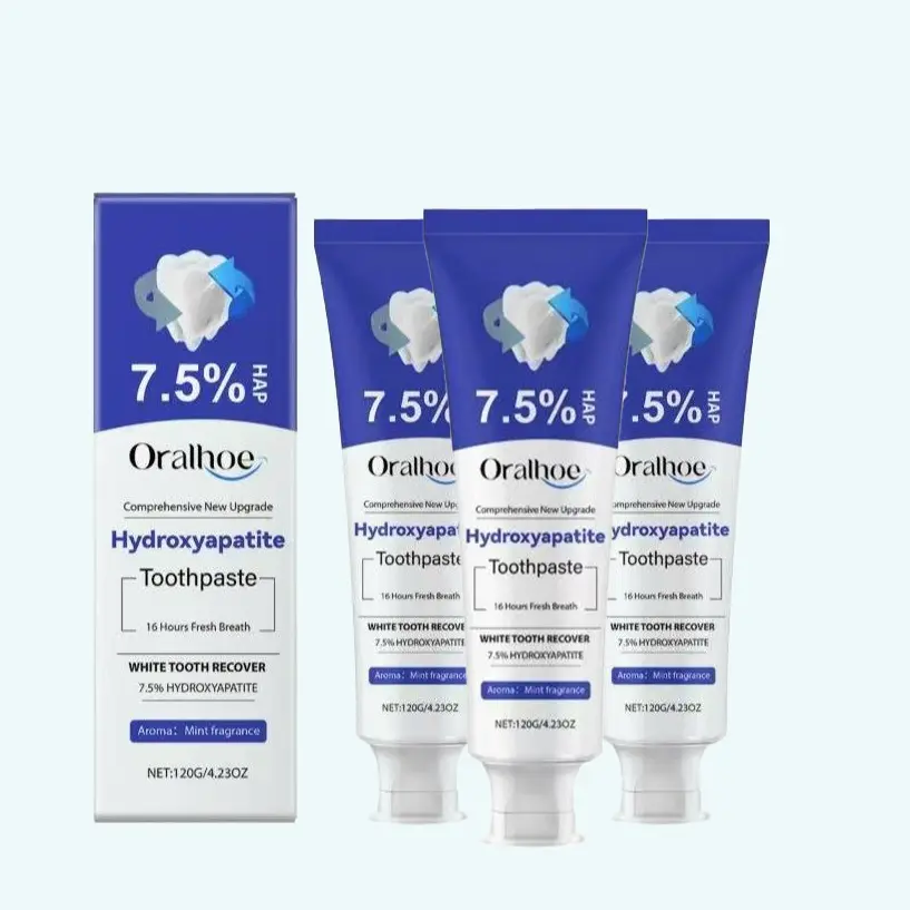 7.5% Nano Hydroxyapatite Toothpaste, Enamel Repair & Tooth Mineralization, Fluoride-Free Gentle Care, Refreshing Mint Flavor for Long-Lasting Freshness probioticsmile probiotic formula yellow teeth enhance formula ultra whitening hello  products