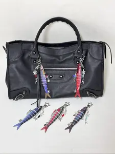 Star&Fish-Shaped Keychains, Bag Pendants Bag Hanging Decorations, Creative Fishing Bait Keychains, Bag Charm Pendants Mobile Phone Lanyard Keychains, Stylish Backpack Charm, Accessories for Bags
