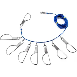 Fish Stringer 16ft/6.5ft, Fishing Stringer with Stainless Steel Swivels Snaps Lock and Heavy Duty Ground Pillar, Stringers Trout Fishing Gear for Trout Bass Salmon Walleye
