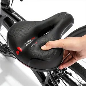 Breathable Dual Shock Absorbing Bike Seat Pad, Waterproof with Reflective Safety Strip, Comfortable Mountain Bicycle Saddle Cushion