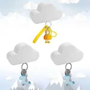 3 Pcs No Drilling Strong Magnetic Key Rack Cloud Magnetic Key Organiser Decoration Gift