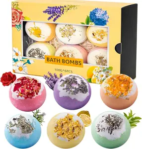 Bath Bomb Gift Set, 100g Natural Plant Essential Oil Aromatherapy Steaming Bath Bombs, Soothing and Moisturizing Bath Bombs, Perfect SPA Gift for Her/Him, Mother, Wife, or Girlfriend.